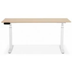 Paris Prix - Bureau Design Réglable "électrique" 160cm Naturel & Blanc 8 Paris Prix - Bureau Design Réglable "électrique" 160cm Naturel & Blanc -France Bureau Soldes 2022 33662775 2