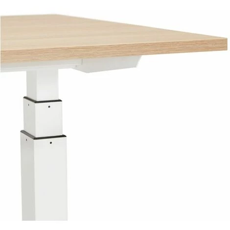 Paris Prix - Bureau Design Réglable "électrique" 160cm Naturel & Blanc 6 Paris Prix - Bureau Design Réglable "électrique" 160cm Naturel & Blanc – Image 4