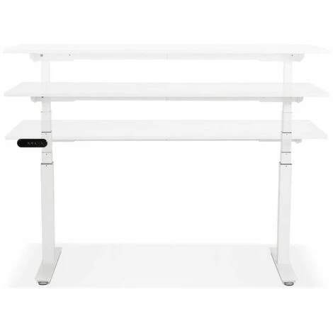 Paris Prix - Bureau Design Réglable "électrique" 160cm Blanc 7 Paris Prix - Bureau Design Réglable "électrique" 160cm Blanc – Image 5