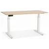 Paris Prix - Bureau Design Réglable "électrique" 140cm Naturel & Blanc -France Bureau Soldes 2022 33663552 1