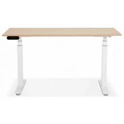 Paris Prix - Bureau Design Réglable "électrique" 140cm Naturel & Blanc 8 Paris Prix - Bureau Design Réglable "électrique" 140cm Naturel & Blanc -France Bureau Soldes 2022 33663552 2