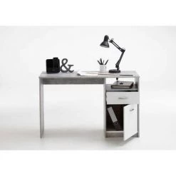 Paris Prix - Bureau Design 1 Porte & 1 Tiroir "sonka" 123cm Gris -France Bureau Soldes 2022 33667273 2