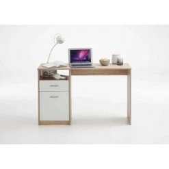 Paris Prix - Bureau Design 1 Porte & 1 Tiroir "sonka" 123cm Naturel -France Bureau Soldes 2022 33667697 4