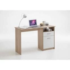 Paris Prix - Bureau Design 1 Porte & 1 Tiroir "sonka" 123cm Naturel -France Bureau Soldes 2022 33667697 5