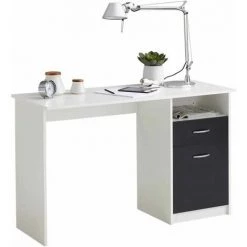 Paris Prix - Bureau Design 1 Porte & 1 Tiroir "sonka" 123cm Blanc -France Bureau Soldes 2022 33667884 2