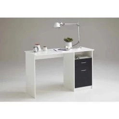 Paris Prix - Bureau Design 1 Porte & 1 Tiroir "sonka" 123cm Blanc -France Bureau Soldes 2022 33667884 4