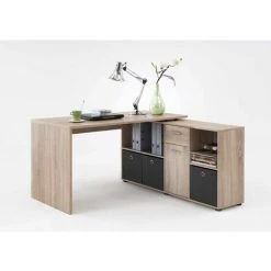 Paris Prix - Bureau D'angle Réversible "oxela" 135cm Chêne Clair -France Bureau Soldes 2022 33671263 3