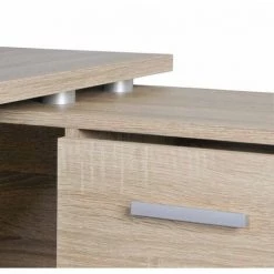 Paris Prix - Bureau D'angle Réversible "oxela" 135cm Chêne Clair -France Bureau Soldes 2022 33671263 5