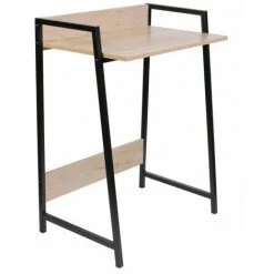 Paris Prix - Bureau Design "gemini" 84cm Blanc & Naturel -France Bureau Soldes 2022 33674329 3