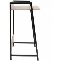 Paris Prix - Bureau Design "gemini" 84cm Blanc & Naturel -France Bureau Soldes 2022 33674329 4