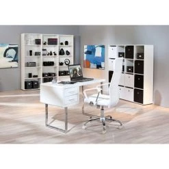 Paris Prix - Bureau Design 2 Tiroirs "teo" 120cm Blanc 9 Paris Prix - Bureau Design 2 Tiroirs "teo" 120cm Blanc -France Bureau Soldes 2022 33703726 4