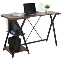 OOBEST Bureau D'ordinateur Avec Etagères De Rangement Bois Meuble Informatique Multifunctinal Table Informatique Pour Bureaux à Domicile