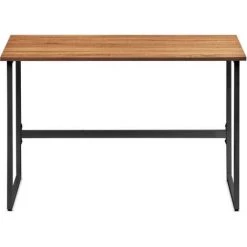MC HAUS Table De Bureau Pour étude Et Travail, Bois MDF Et Métal, Style Industriel Et Minimaliste, 120x60x76cm, Noir