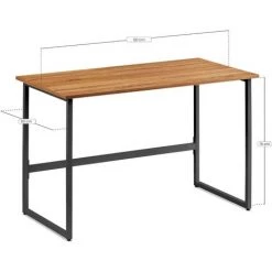 MC HAUS Table De Bureau Pour étude Et Travail, Bois MDF Et Métal, Style Industriel Et Minimaliste, 120x60x76cm, Noir -France Bureau Soldes 2022 33765781 3