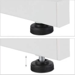 HELLOSHOP26 Bureau Moderne Avec Plaque De Verre Tiroir Latéral Pour Chambre D’ado 110 Cm Blanc - Transparent -France Bureau Soldes 2022 33774125 3