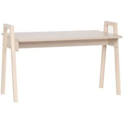 Bureau Décor Bois Et Pieds En Chêne Massif L128 Cm - SPOT - Calicosy - Décor Bois Acacia