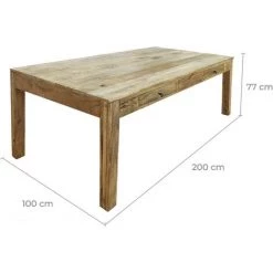 RENDEZ VOUS DéCO Table Lili En Bois 200 Cm - Marron Clair -France Bureau Soldes 2022 33930241 3