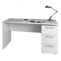 Dmora Bureau Avec Commode à Trois Tiroirs, Coloris Blanc, 138 X 74 X 60 Cm. -France Bureau Soldes 2022 34142438 5