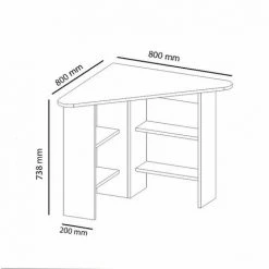 TOILINUX Bureau D'angle Corner - 80 X 80 X 73,8 - Marron -France Bureau Soldes 2022 34178166 3