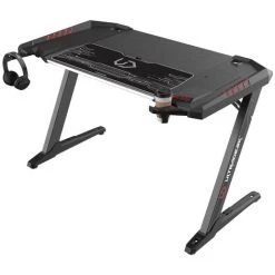 Selsey WALKAN - Bureau Gamer - Noir, Avec LED - Style Moderne