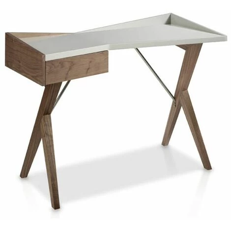 Paris Prix - Bureau Design "robert" 120cm Naturel & Gris Perle 3 Paris Prix - Bureau Design "robert" 120cm Naturel & Gris Perle