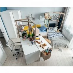 Bureau 2 Tiroirs Avec Rebords En Bois - STIGE - Calicosy - Blanc -France Bureau Soldes 2022 34525169 4