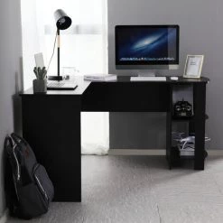 Table D'ordinateur D'angle, Table De Travail, Bureau D'ordinateur En L-forme Noir-Meerveil -France Bureau Soldes 2022 34609911 3