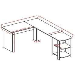 Table D'ordinateur D'angle, Table De Travail, Bureau D'ordinateur En L-forme Noir-Meerveil -France Bureau Soldes 2022 34609911 4