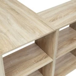 HOMYLIN Bureau Informatique Avec 4 Compartiments De Rangement En MDF Bureau D'angle Beige L 90cm -France Bureau Soldes 2022 34701417 4