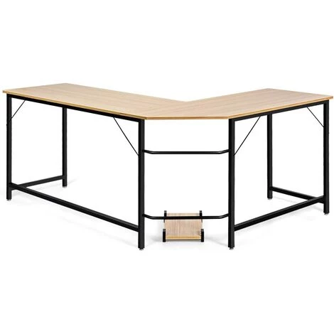 GOPLUS Bureau Informatique Coin En Forme De L, Bureau/Table D’Angle Ordinateur, Avec Support CPU Mobile, Etude Table Pour Maison Et Bureau, Charge Max 100KG, 167,5 X 125,5 X 73,5CM (Bois) 3 GOPLUS Bureau Informatique Coin En Forme De L, Bureau/Table D’Angle Ordinateur, Avec Support CPU Mobile, Etude Table Pour Maison Et Bureau, Charge Max 100KG, 167,5 X 125,5 X 73,5CM (Bois)