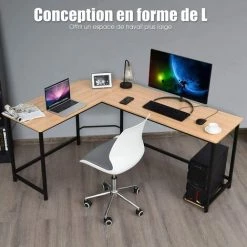 GOPLUS Bureau Informatique Coin En Forme De L, Bureau/Table D’Angle Ordinateur, Avec Support CPU Mobile, Etude Table Pour Maison Et Bureau, Charge Max 100KG, 167,5 X 125,5 X 73,5CM (Bois) 8 GOPLUS Bureau Informatique Coin En Forme De L, Bureau/Table D’Angle Ordinateur, Avec Support CPU Mobile, Etude Table Pour Maison Et Bureau, Charge Max 100KG, 167,5 X 125,5 X 73,5CM (Bois) -France Bureau Soldes 2022 34761681 2