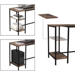 BAMNY Bureau D'angle Pour Ordinateur De Bureau Avec 2 étagères Pour Gaming Bureau En Forme De L 135 X 135 X 75 Cm 9 BAMNY Bureau D'angle Pour Ordinateur De Bureau Avec 2 étagères Pour Gaming Bureau En Forme De L 135 X 135 X 75 Cm -France Bureau Soldes 2022 34853094 3