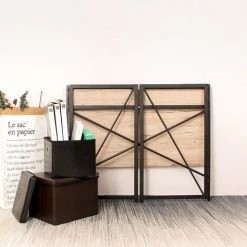 TODECO Bureau Informatique, Table De Bureau, Bureau D'ordinateur Pliable, Table Détude De Style Industriel, Bureau Poste De Travail, Marron Clair - Light Brown -France Bureau Soldes 2022 35074959 4