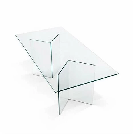 MEUBLER DESIGN Bureau En Verre Design Montana, Verre, Rectangulaire, Style Contemporain, 180 X 90 X 75 Cm - Transparent 5 MEUBLER DESIGN Bureau En Verre Design Montana, Verre, Rectangulaire, Style Contemporain, 180 X 90 X 75 Cm - Transparent – Image 3