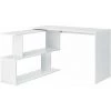 HELLOSHOP26 Bureau Gigogne Design Avec Partie étagère Bureau De Coin Extension Panneau De Particules Mélaminé 77 X 120 X 50 Cm Blanc - Blanc -France Bureau Soldes 2022 35224932 1