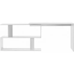 HELLOSHOP26 Bureau Gigogne Design Avec Partie étagère Bureau De Coin Extension Panneau De Particules Mélaminé 77 X 120 X 50 Cm Blanc - Blanc -France Bureau Soldes 2022 35224932 3