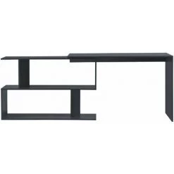 HELLOSHOP26 Bureau Gigogne Design Avec Partie étagère Bureau De Coin Extension Panneau De Particules Mélaminé 77 X 120 X 50 Cm Gris Foncé - Gris -France Bureau Soldes 2022 35224936 3