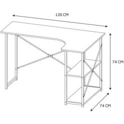 HOME DÉCO FACTORY Bureau D'angle Effet Bois Job Noir - Noir - Noir Et Naturel -France Bureau Soldes 2022 35235750 3