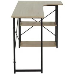 HOME DÉCO FACTORY Bureau D'angle Effet Bois Job Noir - Noir - Noir Et Naturel -France Bureau Soldes 2022 35235750 5