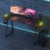 AUGIENB Bureau Gamer Table Gaming Pour PC Informatique Acier Avec LED Porte-écouteurs + Tapis De Souris 69 X 80 X 13cm Rouge -France Bureau Soldes 2022 35493528 1