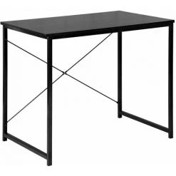 HELLOSHOP26 Grande Table De Bureau Adulte Design Desktop 80 Cm MDF Noir - Noir