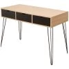 Aqrau Bureau 3 Tiroirs Avec Pieds En Fer B?che Principale De Bureau, étau Noir 110 * 51 * 75cm -France Bureau Soldes 2022 35618543 1