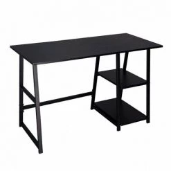 HELLOSHOP26 Bureau Adulte D'ordinateur 2 étagères 120 Cm Pour Un Grand Rangement - Or -France Bureau Soldes 2022 35635814 4