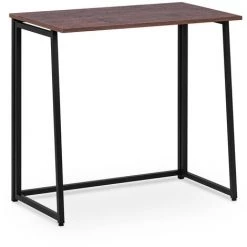 FROMM & STARCK Table D'Ordinateur Bureau Télétravail À Domicile Bureau Acier & MDF 80*45x74cm - Noir