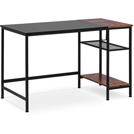 FROMM & STARCK Table D'Ordinateur Avec Étagère Bureau Télétravail Bureau Acier MDF 120*60cm - Noir 3 FROMM & STARCK Table D'Ordinateur Avec Étagère Bureau Télétravail Bureau Acier MDF 120*60cm - Noir