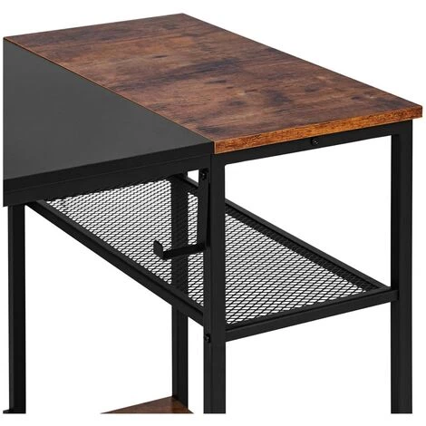 FROMM & STARCK Table D'Ordinateur Avec Étagère Bureau Télétravail Bureau Acier MDF 120*60cm - Noir 4 FROMM & STARCK Table D'Ordinateur Avec Étagère Bureau Télétravail Bureau Acier MDF 120*60cm - Noir – Image 2
