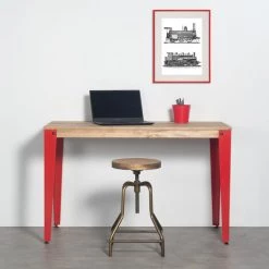 Table Salle à Manger Lunds 110x70x75cm Rouge-Vieilli. Box Furniture - Bleu -France Bureau Soldes 2022 35836970 2