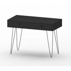 MADE4US Mathan - Bureau Vintage Bois Pied épingle - 2 Tiroirs -France Bureau Soldes 2022 35837575 2