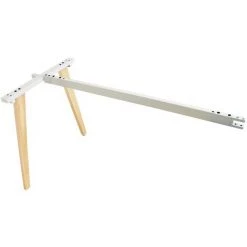 CERTEO Bureau Bench Yunique | Table De Réunion Extensible | HxLxP 740 X 1200 X 797 Mm | Extension Simple | Nature | Novigami - Pieds Nature