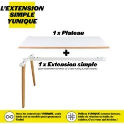 CERTEO Bureau Bench Yunique | Table De Réunion Extensible | HxLxP 740 X 1200 X 797 Mm | Extension Simple | Nature | Novigami - Pieds Nature -France Bureau Soldes 2022 35897538 3